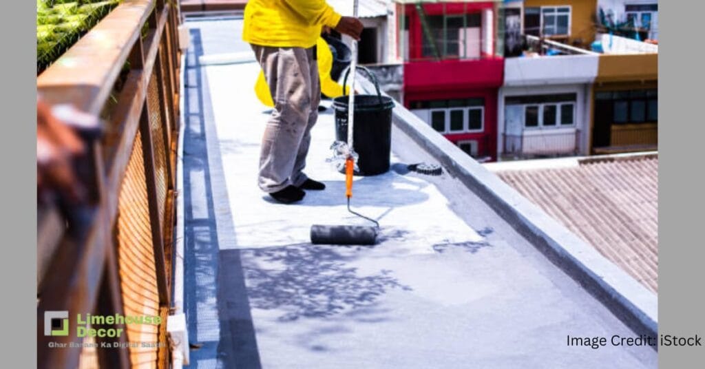 Best Waterproof Paint for Terrace applied on concrete roof surface