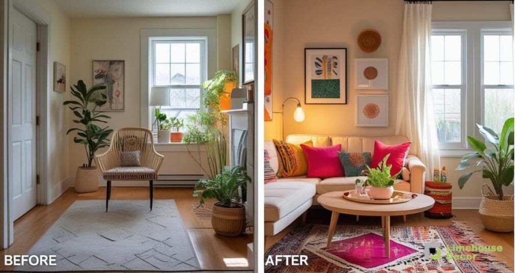 Living room after makeover under Rs. 50000.00