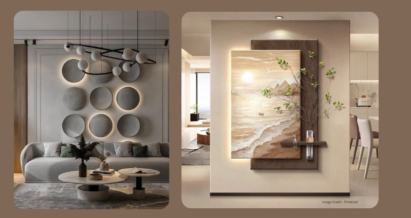 Indian-style gallery wall with photo frames