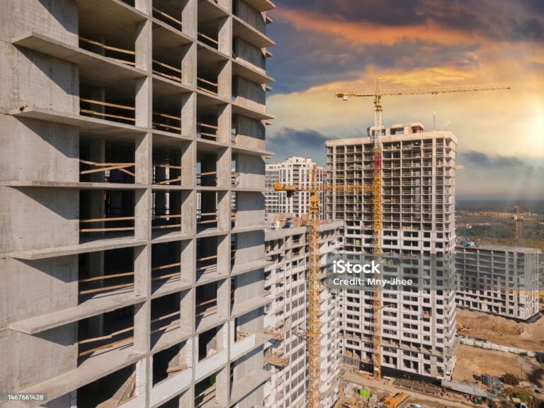 Residential building construction project managed by Limehouse Decor in Delhi NCR