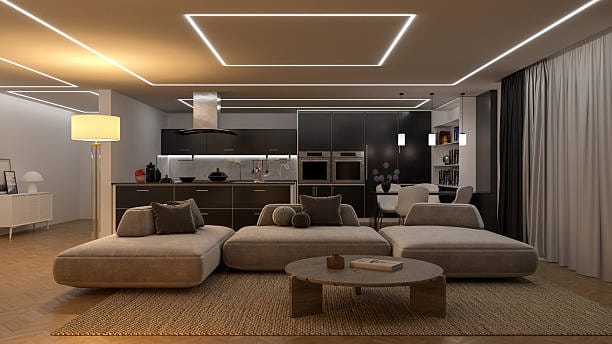 Wooden finish modular kitchen with tall unit – what is modular kitchen