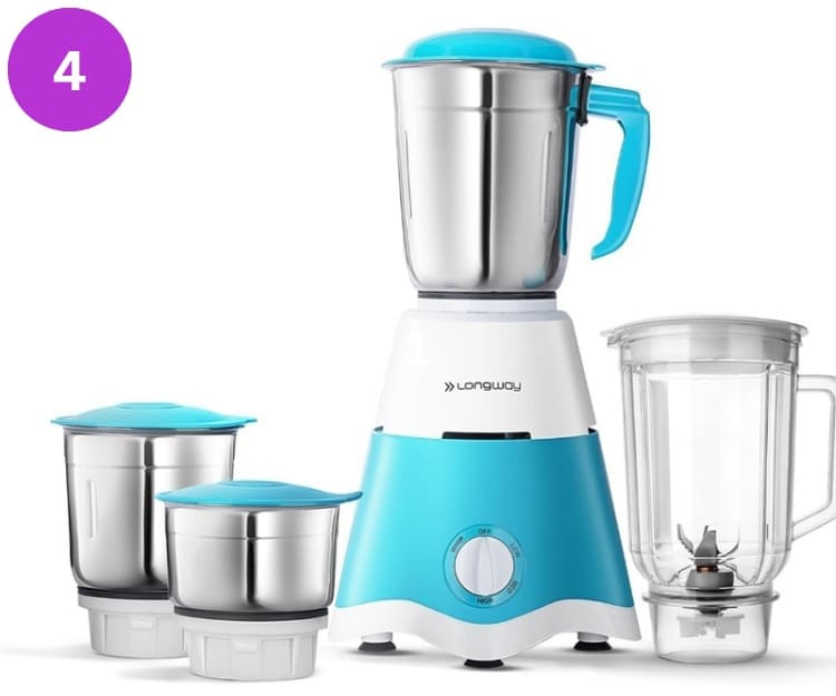 Longway Super Dlx 750 Watt Juicer Mixer Grinder – Stylish and budget-friendly best mixer grinders for Indian households