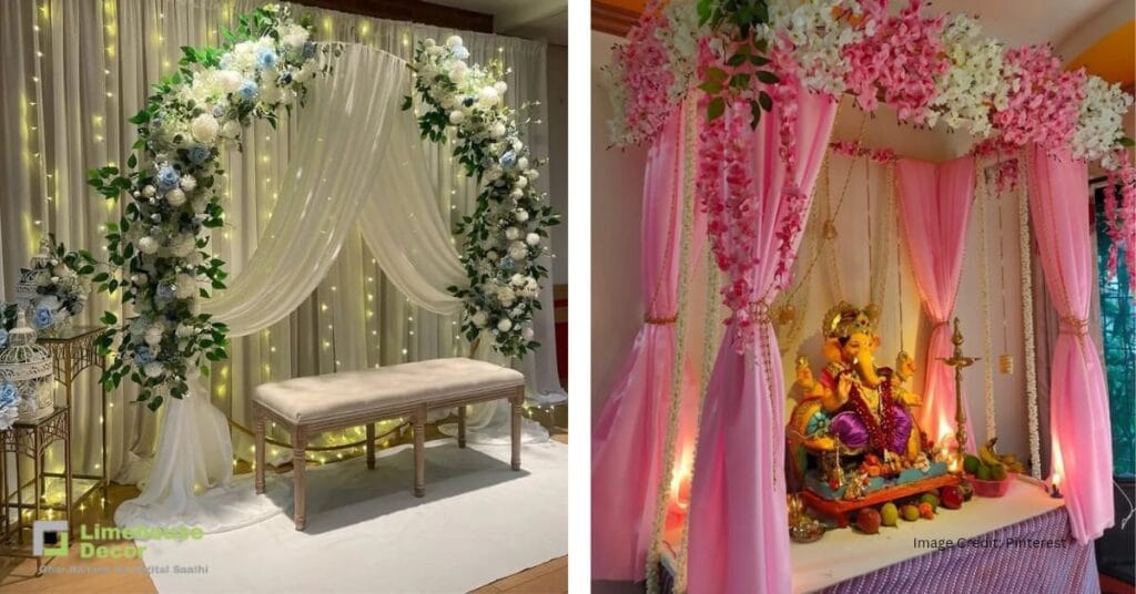 LED Ganpati decoration in modern Indian home