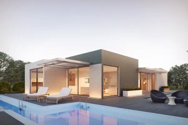 Traditional Indian village single floor home front with veranda and tiled roof