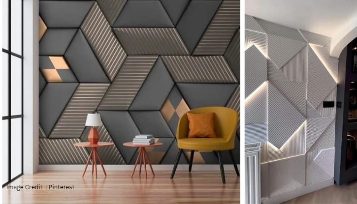 Luxury leatherette panels for living room interior
