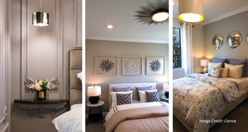 Decorative mirror with gold frame reflecting natural light