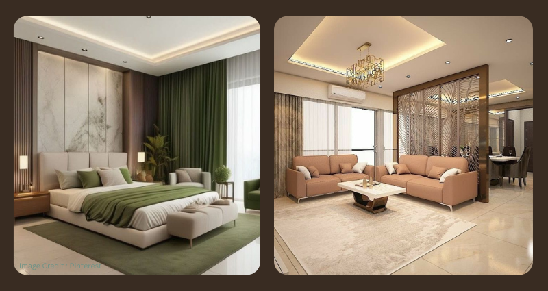 Affordable false ceiling design for 2BHK interior design cost planning