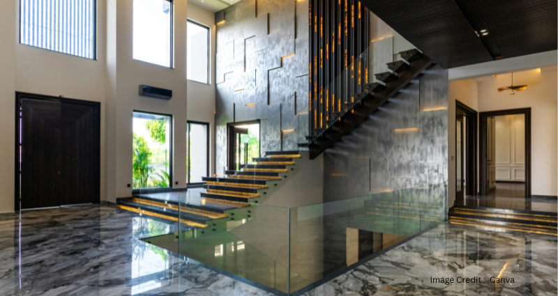 Large main door with luxury accessories