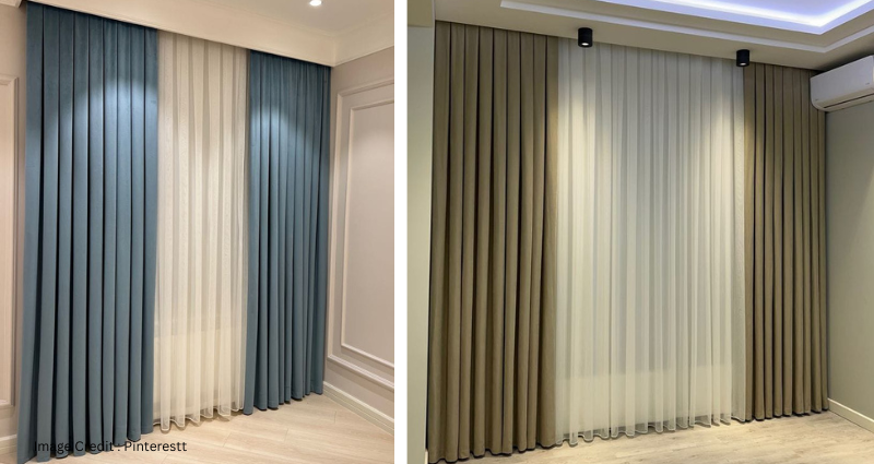 Stylish curtain for window in a modern apartment
