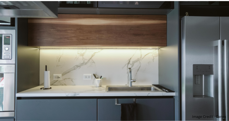 Under-cabinet lighting for small kitchen