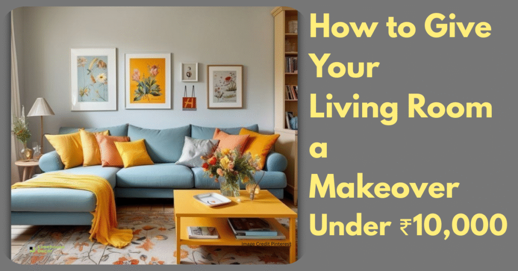 budget living room makeover with modern sofa and curtains