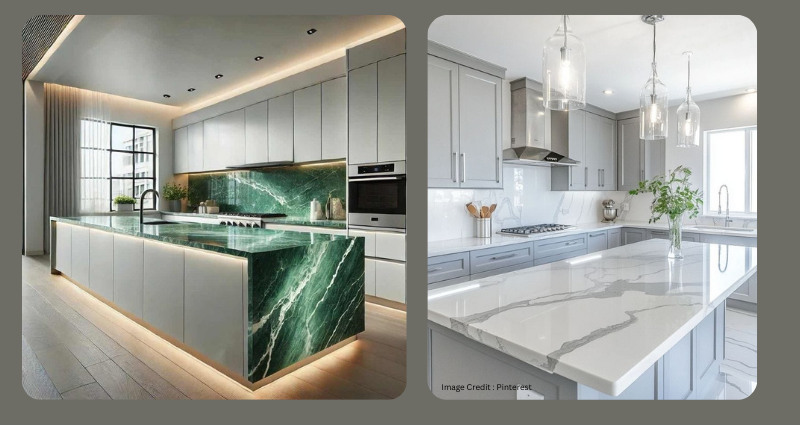 Granite countertop with unique natural veining – timeless and durable