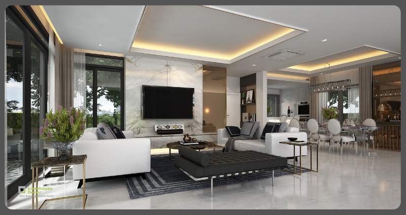 Luxury living room interior design ideas for house in India
