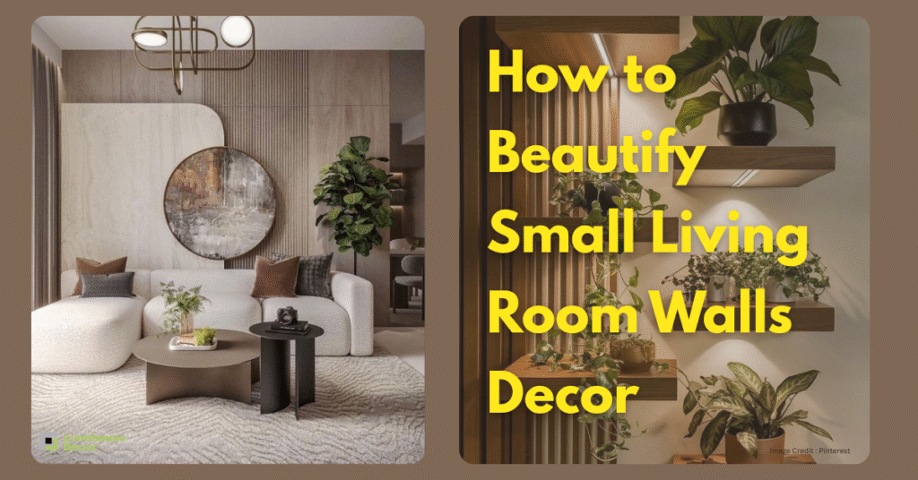 Modern small living room with mirror wall decor