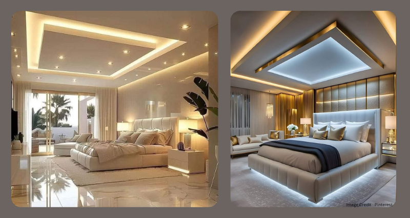 Modern gypsum false ceiling design in bedroom 2025