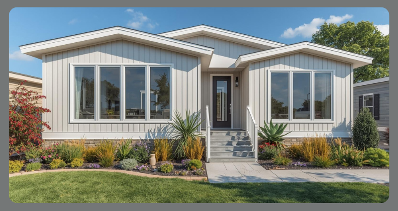 Renovated mobile home exterior showing real mobile home renovation cost results.