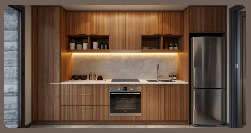 Compact Indian style parallel modular kitchen design