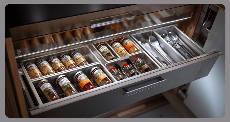 Smart storage solutions for Indian style small modular kitchen