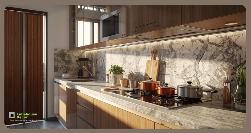 Durable countertop Indian style small modular kitchen