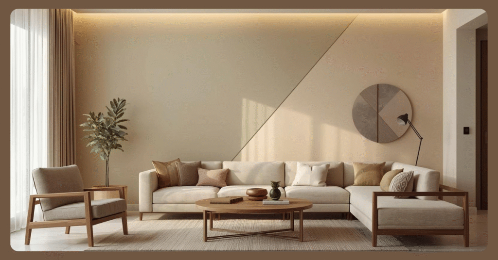 Budget friendly home renovation ideas – accent wall makeover in Indian living room