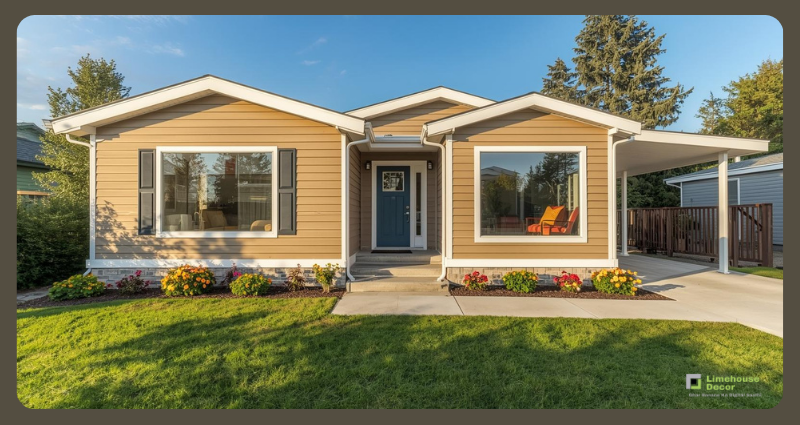 Renovated mobile home exterior showing real mobile home renovation cost results.