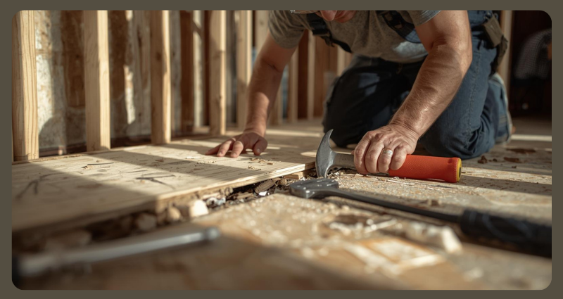 Mobile home renovation cost increases due to hidden structural repairs.