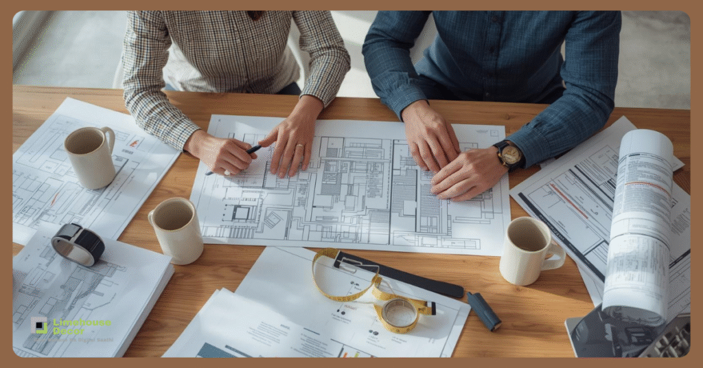 How to deal with contractors – homeowner discussing project details with contractor before signing agreement