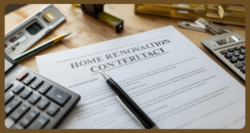 Written contractor agreement with budget planning