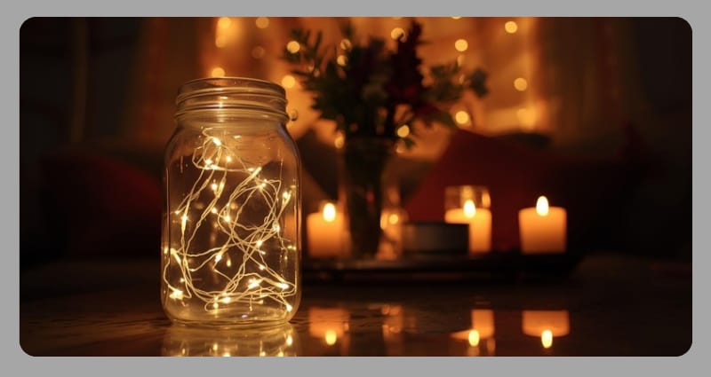 DIY mason jar fairy lights for home – Diwali home decoration ideas 2025