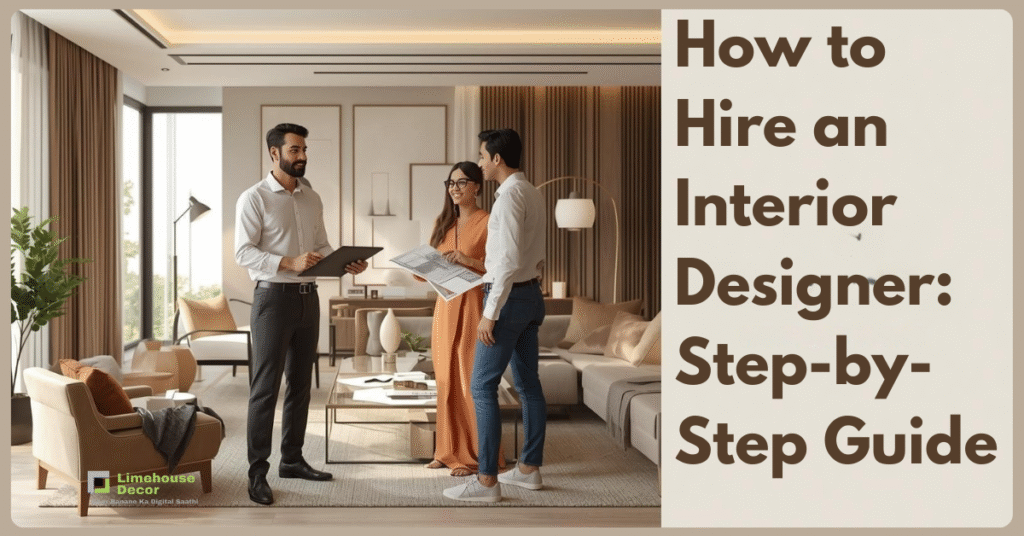 Interior designer consulting clients about modern home design plans in a beautifully designed living room