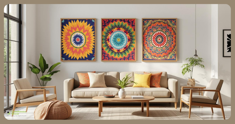 Budget wall decoration ideas using DIY fabric art under ₹1000.