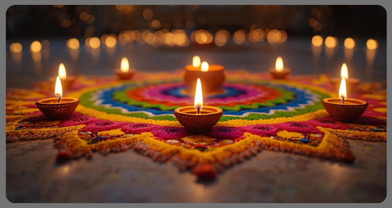 LED diyas and traditional clay lamps for sustainable Diwali lighting.