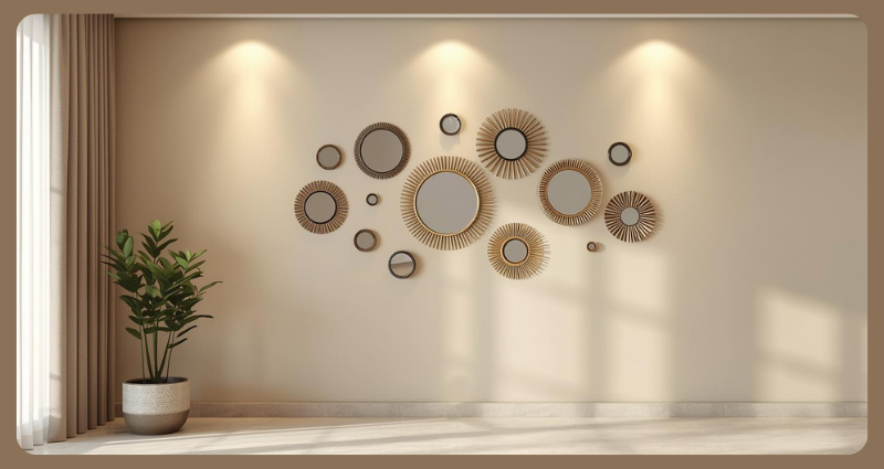 Modern mirror wall decoration idea on a low budget.