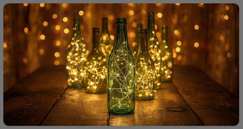 Creative bottle lighting ideas for an eco friendly Diwali celebration.