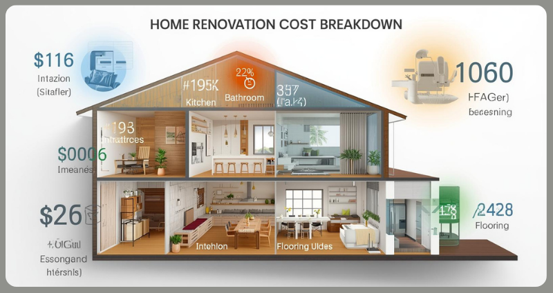 Home Renovation Cost breakdown infographic for Indian homeowners.
