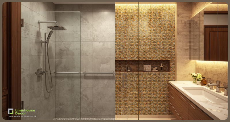 bathroom upgrade using tile stickers in old flat renovation