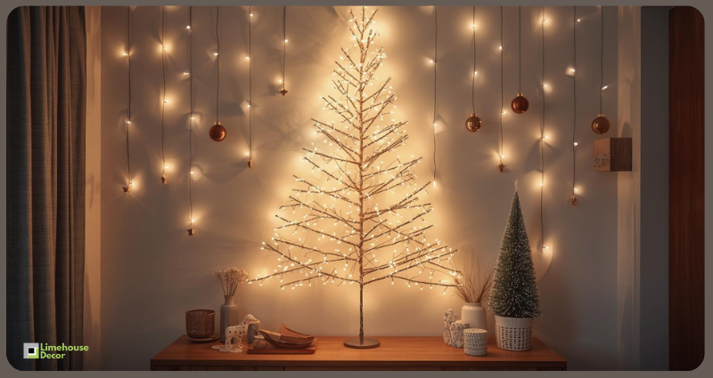 diy wall mounted christmas tree for small apartments india