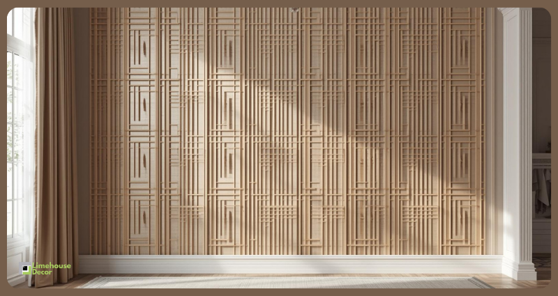 Modern ribbon grid wall design using satin ribbons in 2025.