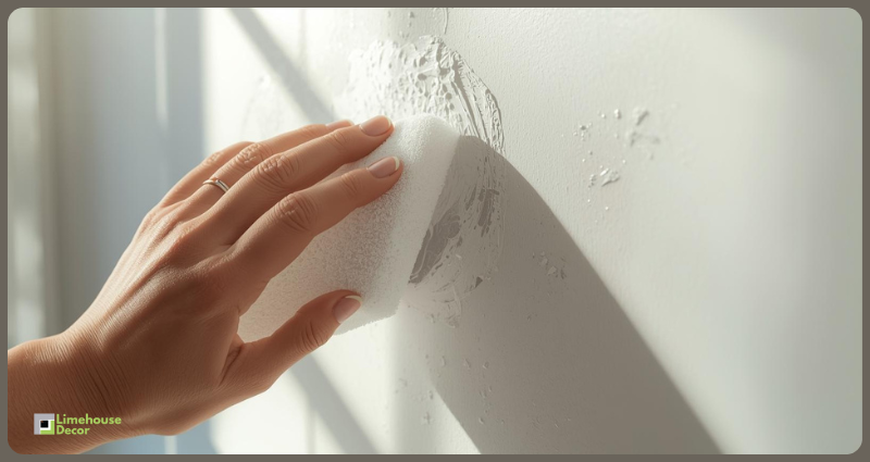 Stain removal from painted walls using magic eraser