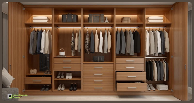 Wardrobe internal layout cost breakdown India