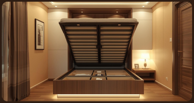 Storage bed for small bedroom design ideas in India