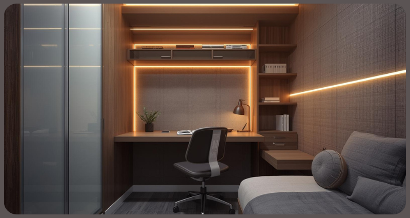 Budget small bedroom design ideas with wall-mounted furniture