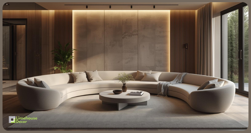 Modern curved sofa set design for living room in 2025