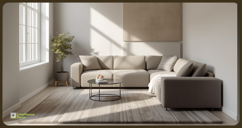 Space-saving L-shaped sofa set design for living room