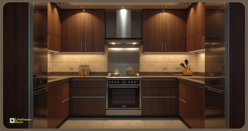 Closed kitchen design for Indian cooking