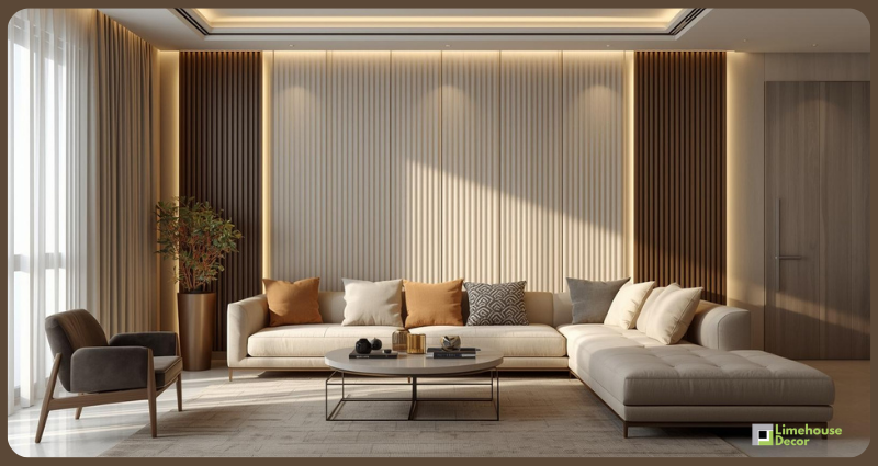 PVC wall panels for living room interior