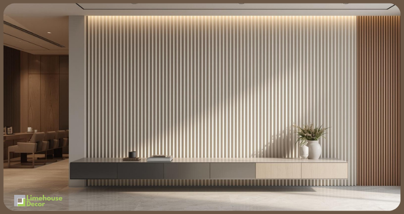 Fluted wall paneling modern interior design trend
