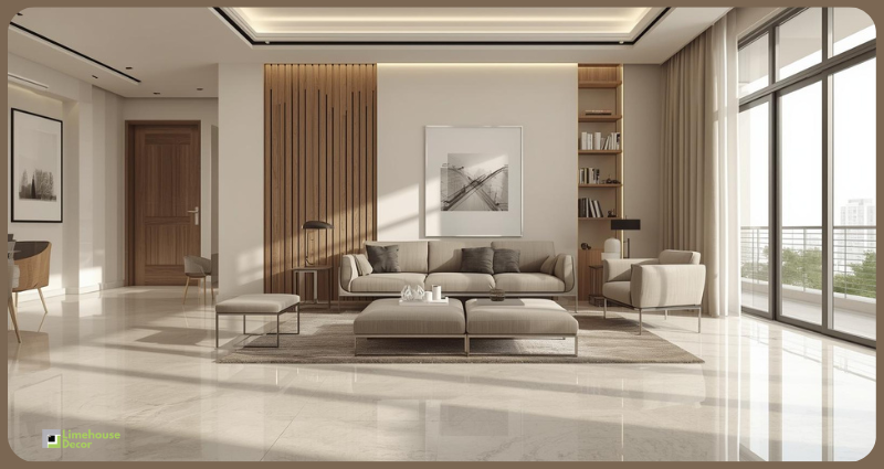 Epoxy paint flooring in new home interior